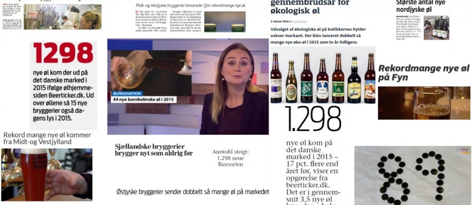 Medieomtale: Ny rekord – 1.298 nye danske øl i 2015